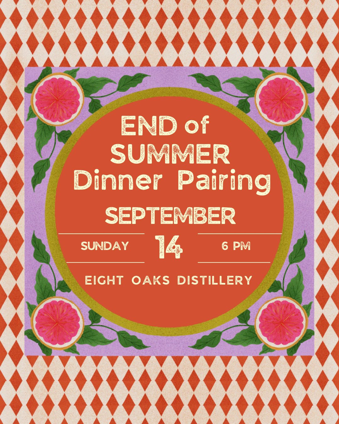 Red Orange and Purple Illustrated Dinner Party Invitation Instagram Post - 1
